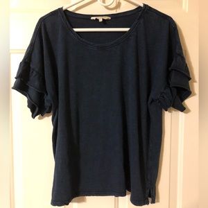Cute Lucky Brand Top in Navy, Size Large